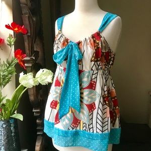 🌺Anthropologie floral silk blend boho top🌺